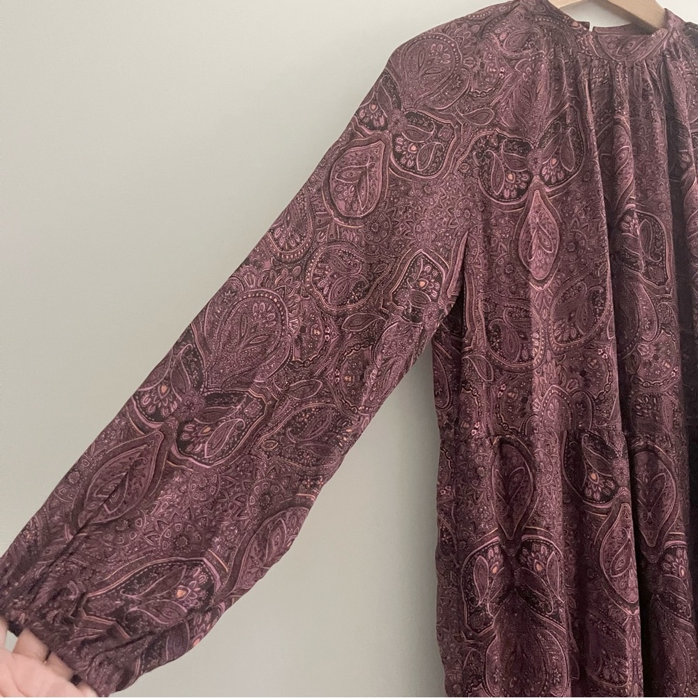 A New Day Target Long Sleeve Paisley Maxi Dress in Plum Purple Women’s Sz S Boho - Picture 8 of 11